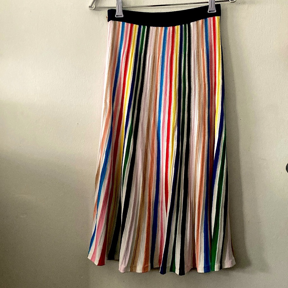 J. Crew Rainbow 🌈 Pleated Midi Skirt Size S